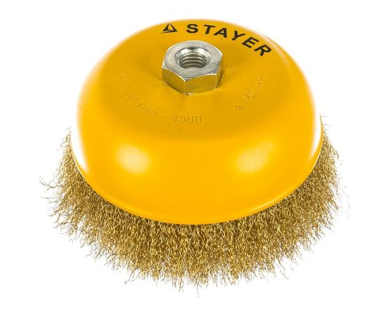 Щетка чашечная PROFESSIONAL (150 мм; М14; витая латунированная проволока 0.3 мм) для УШМ STAYER 35125-150 