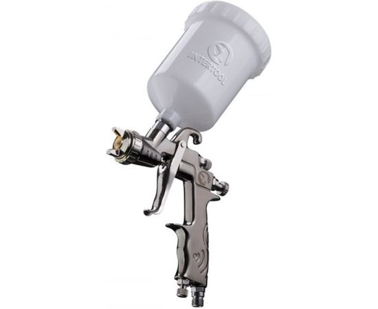 Пневматический краскопульт INTERTOOL LVLP, форсунка 1.3 мм, с редуктором, бачок 600мл, 2 бар PT-0130 