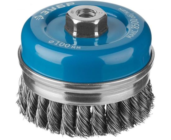 Щетка чашечная усиленная (0.5 мм; 100 мм; М14) для УШМ ЗУБР 3527-100_z02 