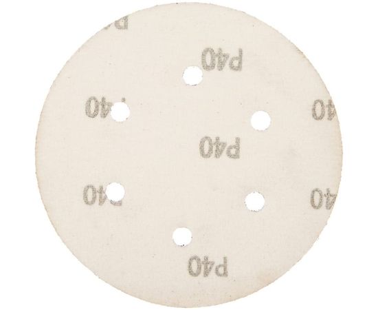Лист шлифовальный (5 шт; 150 мм; 6 отверстий; Р40) для эксцентриковых шлифмашин REDVERG 6624191 – изображение 2