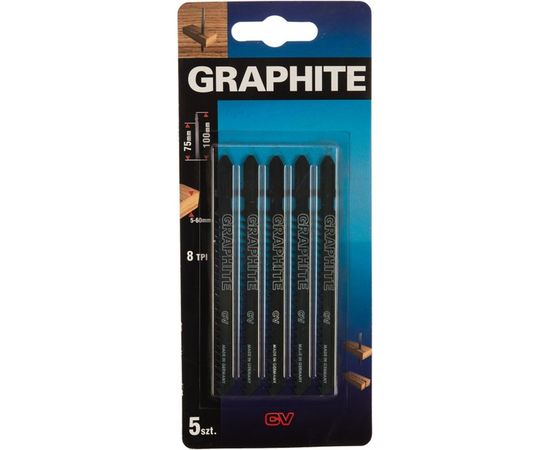 Полотна (5 шт; 8TPI; хвостовик T) для электролобзика GRAPHITE 57H764 – изображение 2