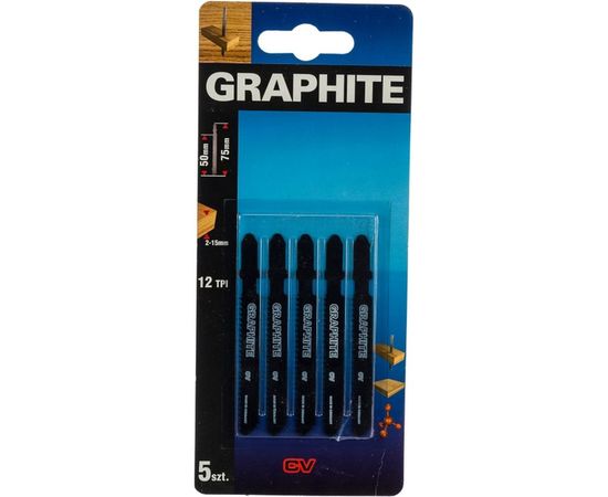 Полотна (5 шт; 12TPI; хвостовик T) для электролобзика GRAPHITE 57H765 – изображение 2