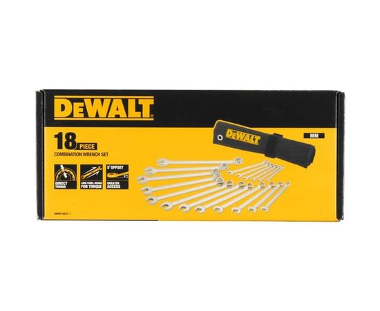 Набор комбинированных ключей DEWALT 18 шт DWMT19237-1 – изображение 3