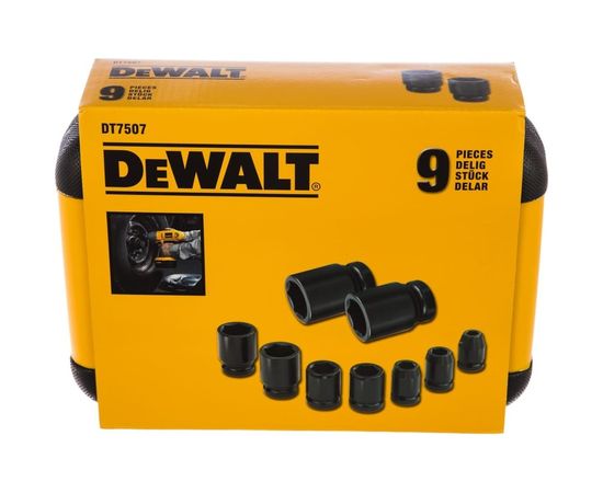 Набор ударных торцевых головок (10-27 мм; 1/2"; 9 шт.) DEWALT DT7507 – изображение 3