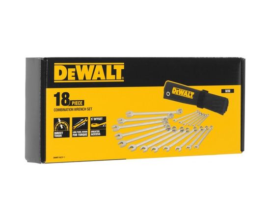 Набор комбинированных ключей DEWALT 18 шт DWMT19237-1 – изображение 2