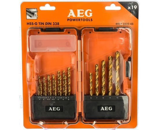 Набор сверл по металлу HSS-G TIN (19 шт; 2-10 мм) AEG 4932352245 – изображение 3