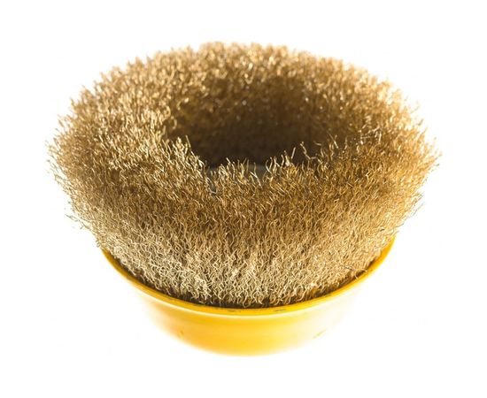 Щетка чашечная PROFESSIONAL (125 мм; М14; витая латунированная проволока 0.3 мм) для УШМ STAYER 35125-125 – изображение 5