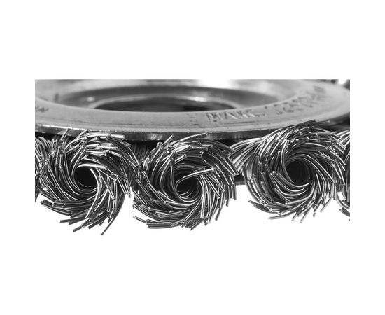 Щетка ЭКСПЕРТ дисковая для УШМ (жгутированная проволока 0,5 мм, 175 мм, 22.2 мм) Зубр 35190-175_z01 – изображение 2