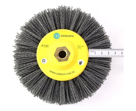 Щетка дисковая нейлоновая 6-013 (150 мм; P120) для УПМ/УШМ ОСБОРН PLM.DB150M14P120 – изображение 4