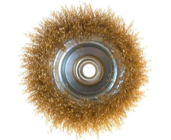 Щетка чашечная PROFESSIONAL (125 мм; М14; витая латунированная проволока 0.3 мм) для УШМ STAYER 35125-125 – изображение 4