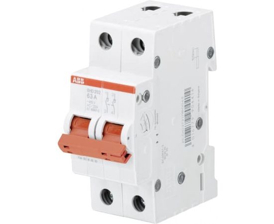Рубильник ABB 2 полюса SD202/63 рычаг красный 2CDD282101R0063 