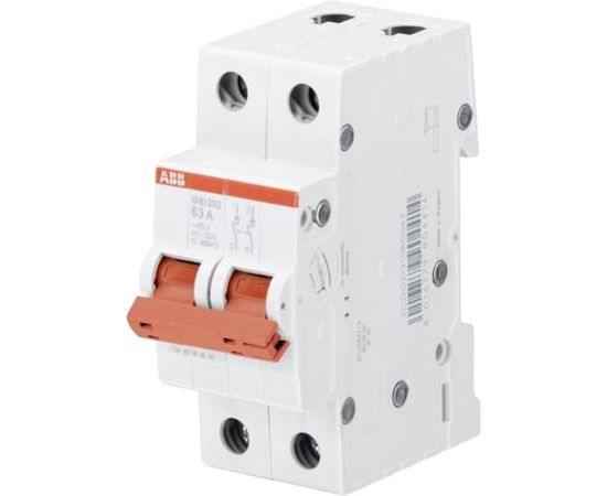 Рубильник ABB 2 полюса SHD202/50 рычаг красный 2CDD272111R0050 