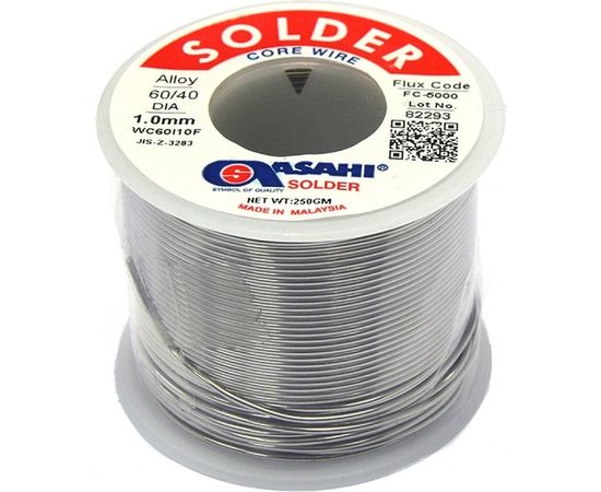 Припой (1 мм, 0.25 кг, Sn60/Pb40, FC5000 флюс RMA) ASAHI 00-00000074 