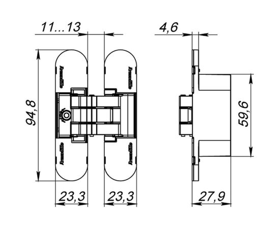Петля скрытой установки с 3D-регулировкой ARMADILLO 9540UN3D BL Черный 38661 – изображение 2