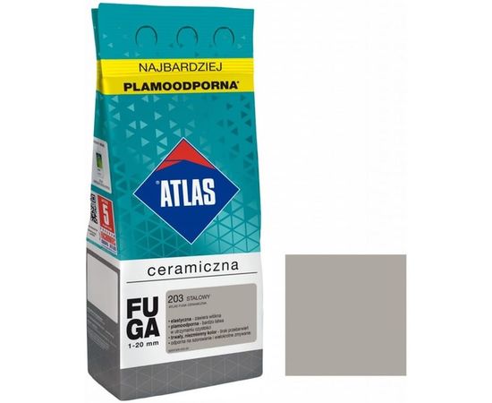 Керамическая затирка ATLAS стальной, 2 кг (1-20 мм) 203-СER – изображение 2