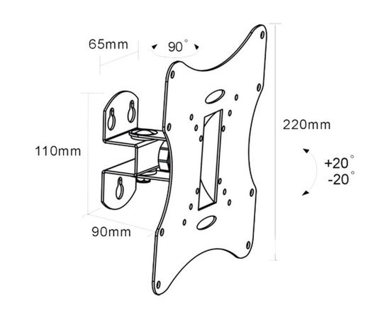 TV кронштейн Arm media LCD 201 black 10006 – изображение 2