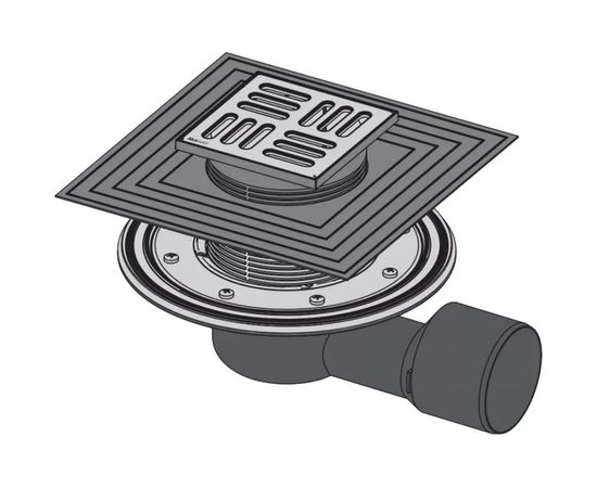 Сливной трап Alca Plast APV3344 105х105, 50 75, подводка – боковая 00022284 – изображение 2