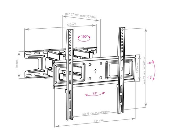 TV кронштейн Arm media LCD 417 black 10238 – изображение 4