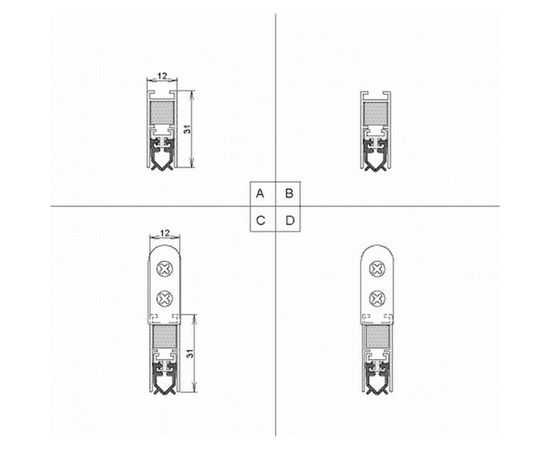 Автоматический порог ATHMER Isolporte Standard Silicone single L=1230мм ригель на стороне петель 82025 – изображение 3