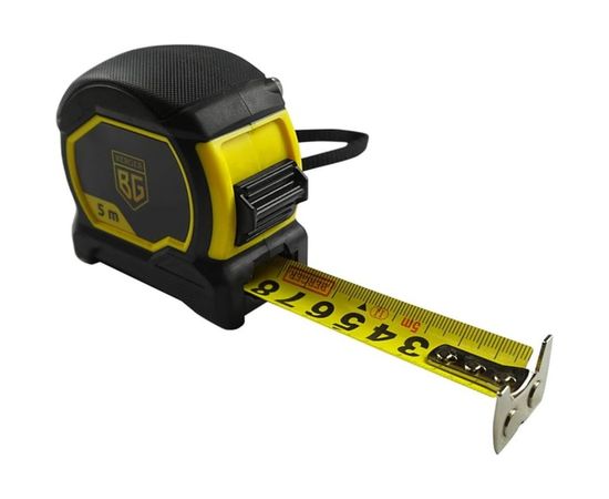 Ударопрочная рулетка Berger BG1352 5мх25мм, магнит, шкала двусторонняя 