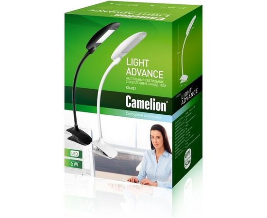 Настольный светильник на прищепке Camelion KD-832, C01, белый, LED, 6 Вт, 230В, 350 лм, 4000К, сенсор, регулировка яркости 14159 – изображение 3