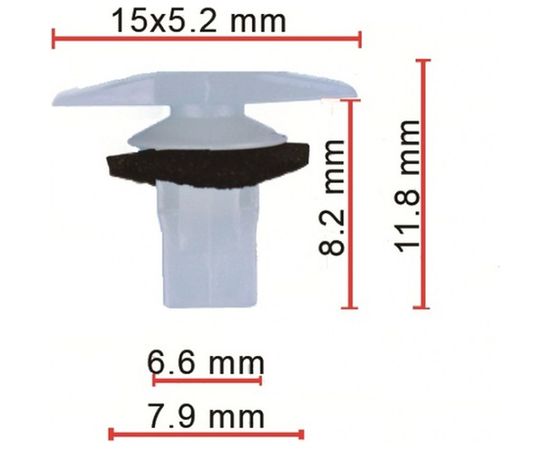 Клипса 50 шт AVERS BC1D58762-50 – изображение 2