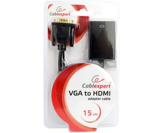 Переходник Cablexpert VGA-HDMI, 15F/9M, длина 15см, аудиовыход Jack 3,5, питание от USB A-VGA-HDMI-01 – изображение 2