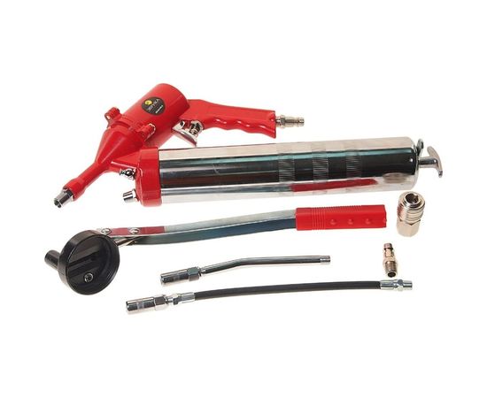 Пневматический солидолонагнетатель 500 мл/картридж 470мл max 400 бар с дополнительным комплектом ЭВРИКА ER-84106-5 – изображение 2