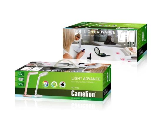 Настольный светильник Camelion KD-824 C14 розовый LED 9Вт, 230В, сенсорный, регулировка яркости и цветовой температуры, с зеркалом 13525 – изображение 4