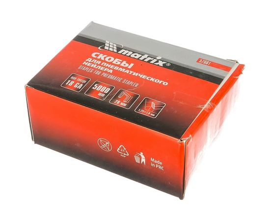 Скобы 18GA (5000 шт; 28 мм; 1.25х1х5.7 мм) для пневматического степлера MATRIX 57661 – изображение 6