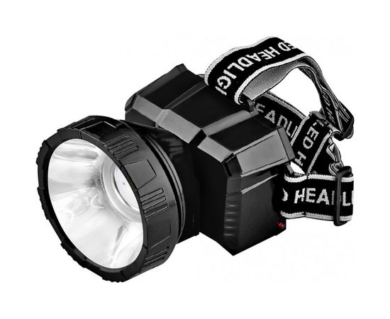 Налобный аккумуляторный фонарь IN HOME HLA 08B LED, 150Lm, 9ч, 2 режима, з/у 230В, черный 4690612031897 