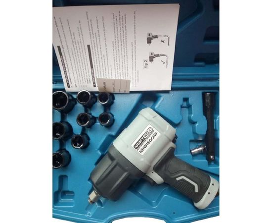 Пневматический ударный гайковерт с комплектом ударных головок KraftWell 1/2", 1500 Нм KRW1500IW-T – изображение 2