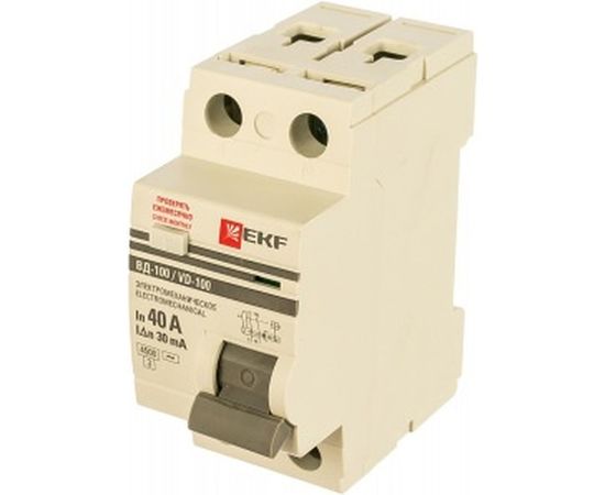 Выключатель дифференциального тока УЗО EKF 2п 40А 30мА АС PROxima elcb-2-40-30-em-pro 9129141 – изображение 2