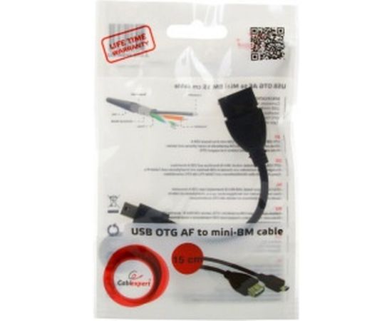 Кабель Cablexpert USB 2.0 OTG USB-AF/Mini-BM, 0.15м, пакет A-OTG-AFBM-002 – изображение 3