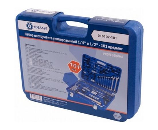 Набор универсального инструмента 1/4 и 1/2, 101шт, кейс КОБАЛЬТ 010107-101 – изображение 3