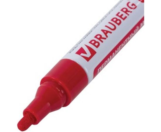 Лаковый маркер-краска 2-4 мм, красный, нитро-основа, алюминиевый корпус BRAUBERG 150874 – изображение 5
