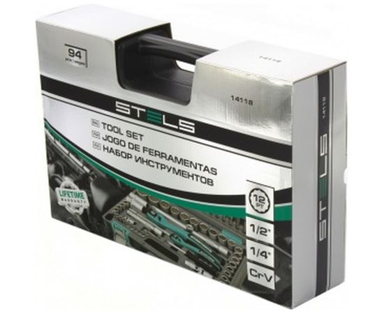 Набор инструментов 94 предмета, 12 гранные головки STELS 14118 – изображение 2