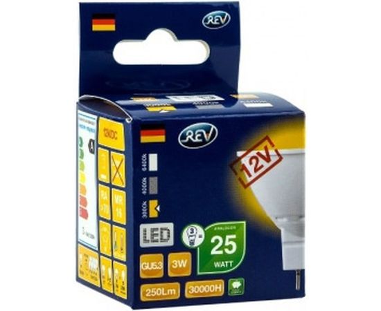 Светодиодная лампа LED MR16 GU5.3 3W 250Лм, 3000K, теплый свет, 12V REV 32369 3 – изображение 2