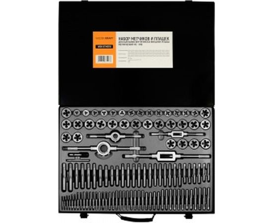 Набор метчиков и плашек М2-М18 WIEDERKRAFT 110 предметов, метрическая резьба WDK-DTM3110 – изображение 3