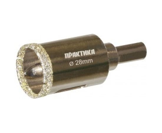 Коронка алмазная по керамограниту/керамике Профи (28х70 мм) ПРАКТИКА 917-606 
