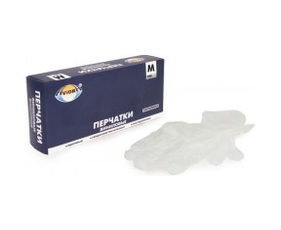 Виниловые неопудренные перчатки AVIORA р.M, 100 шт. 402-638 