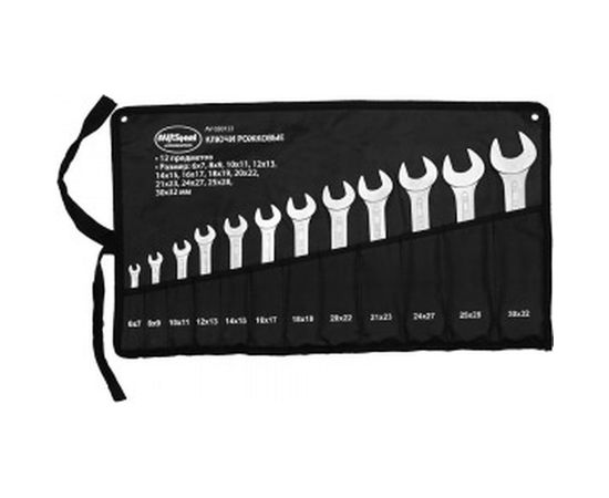 Набор рожковых ключей 6-32 мм 12 предметов в сумке AV Steel AV-030122 