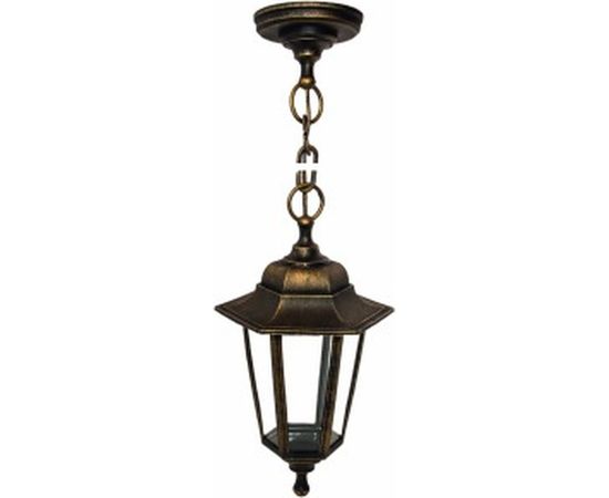 Подвесной светильник-фонарь APEYRON бронза 6-гранный прозрачное стекло 11-98БР 