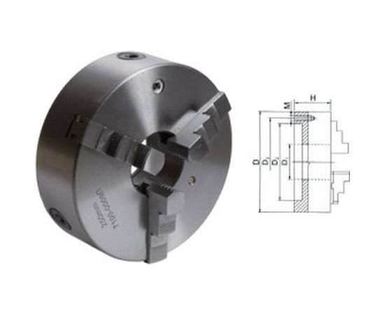 Патрон токарный 250 мм, 3-х кулачковый, 7100-0009П, с прямыми и обратными кулачками GRIFF b208070 