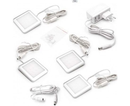 Комплект светодиодных квадратных накладных светильников Apeyron 12В, 1.3Вт х 4шт, ТБ 12-02 – изображение 2