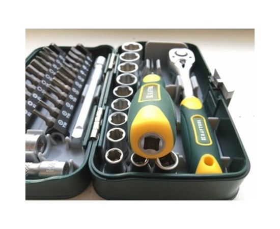 Компактный набор слесарно-монтажного инструмента 1/4", 38шт Kraftool INDUSTRIE 27970-H38 – изображение 3