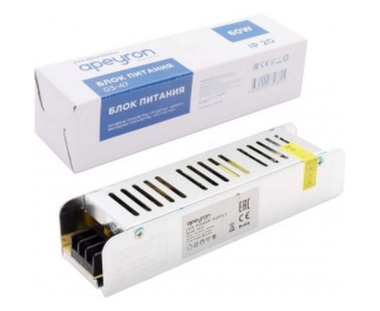 Блок питания Apeyron слим-метал 12В, 60 Вт, IP20, 5 А, 160х40х30мм 03-47 – изображение 4