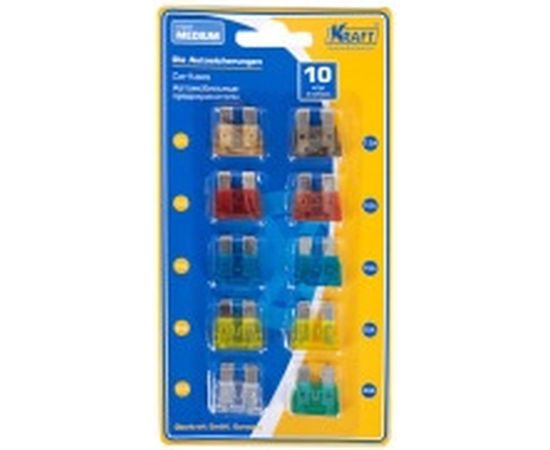 Набор предохранителей KRAFT СТАНДАРТ, 10 шт, Без пинцета KT 870021 