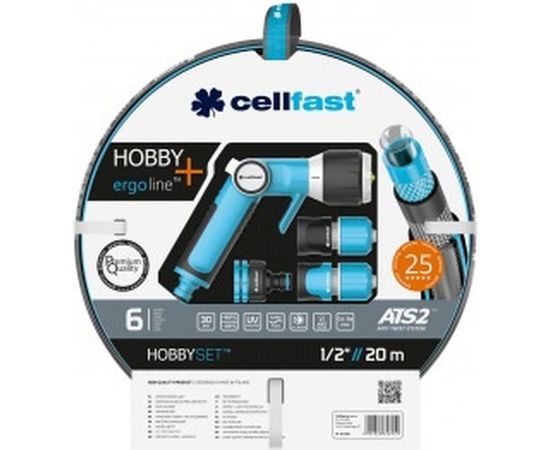 Поливочный набор Cellfast HOBBY ATS2 шланг 1/2” 20 м + комплект соединителей ERGO 16-209 
