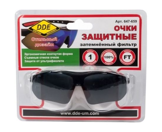 Очки защитные тёмные DDE 647-659 – изображение 2